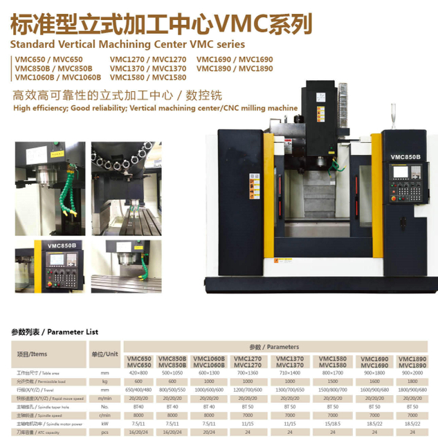 Série VMC Série VMC MACHINNING Center VMC650 Series 