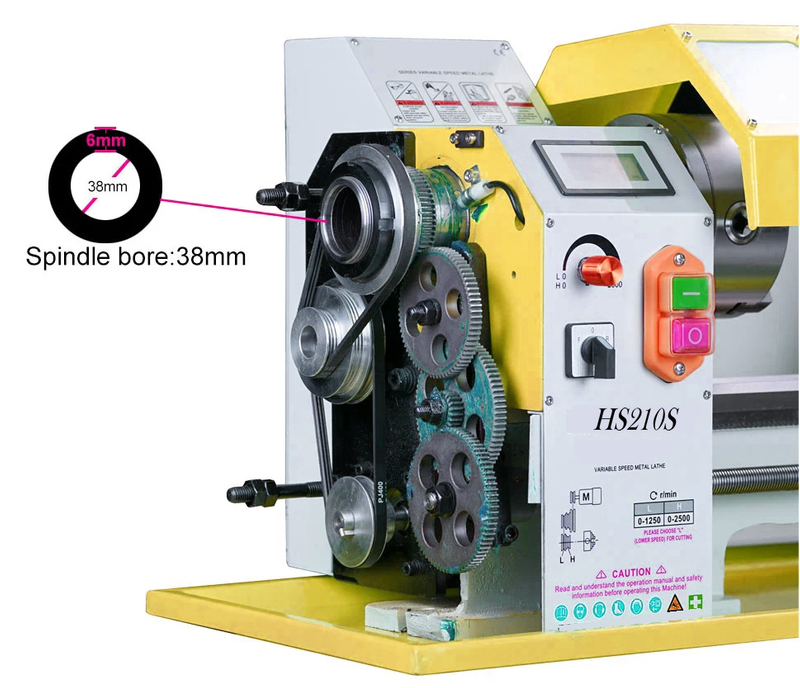 HS210SX600 900W Classificação de saída Motor sem escova de escova de 6 mm de espessura Mini Máquina de torno de metal