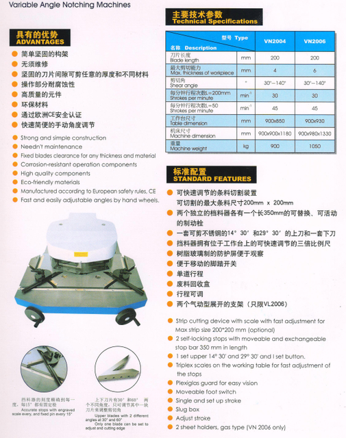 Máquina de entalhe de ângulo variável 